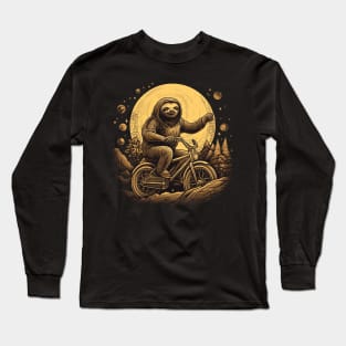 Sloth Riding on a Bicycle Long Sleeve T-Shirt